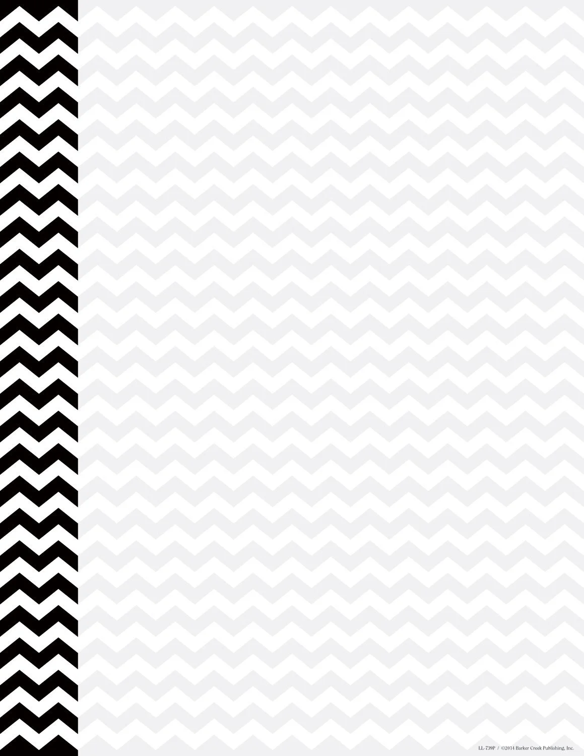 Barker Creek Designer Computer Paper, Black Chevron, 8.5” x 11”, Decorative Printer Paper, Stationery, 50 Sheets per Pkg
