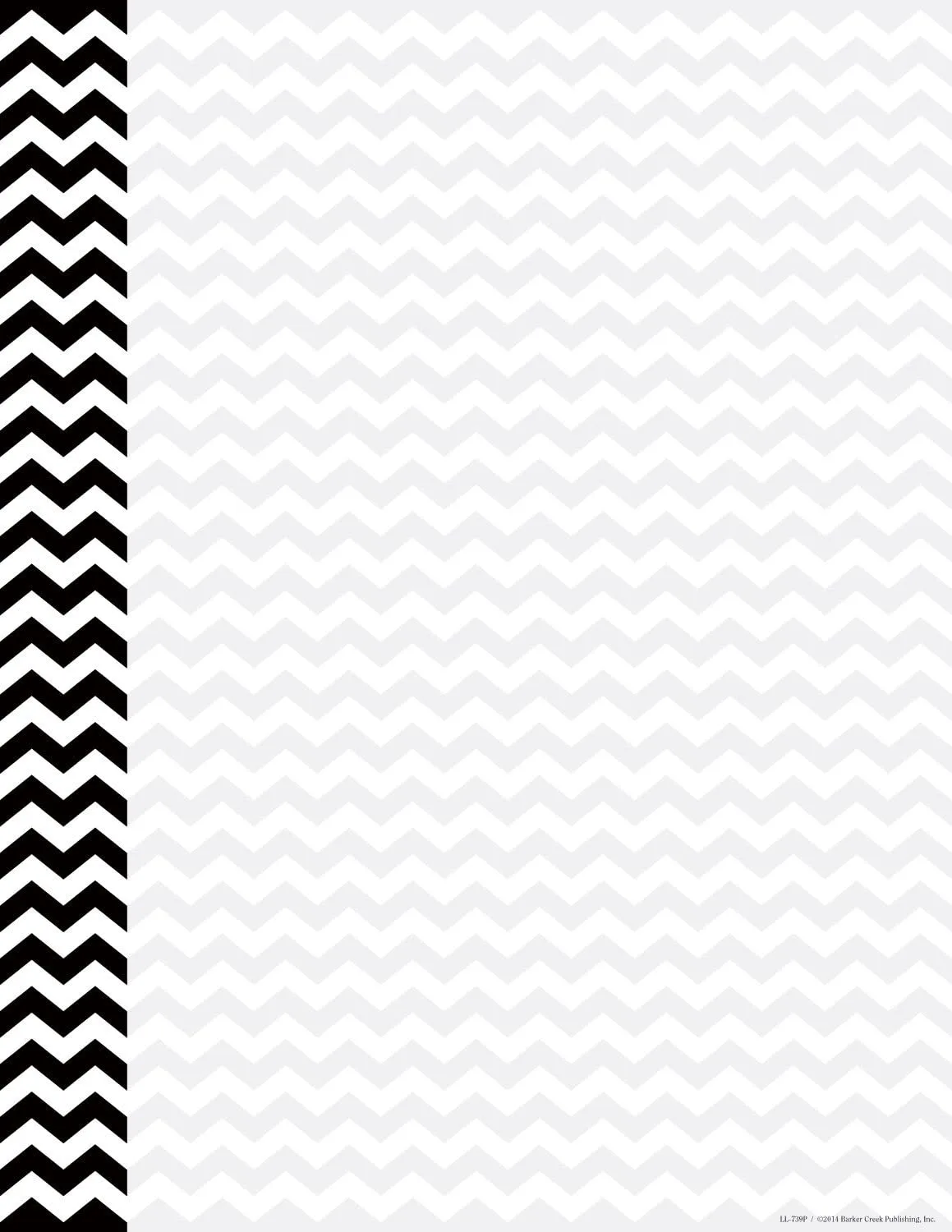 Barker Creek Designer Computer Paper, Black Chevron, 8.5” x 11”, Decorative Printer Paper, Stationery, 50 Sheets per Pkg