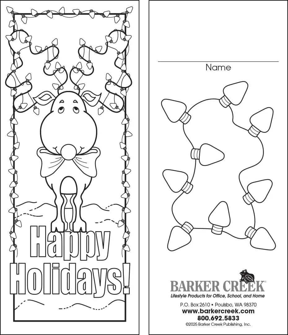 Barker Creek Bookmark Duets Color Me Adult Coloring Book Style Bookmarks