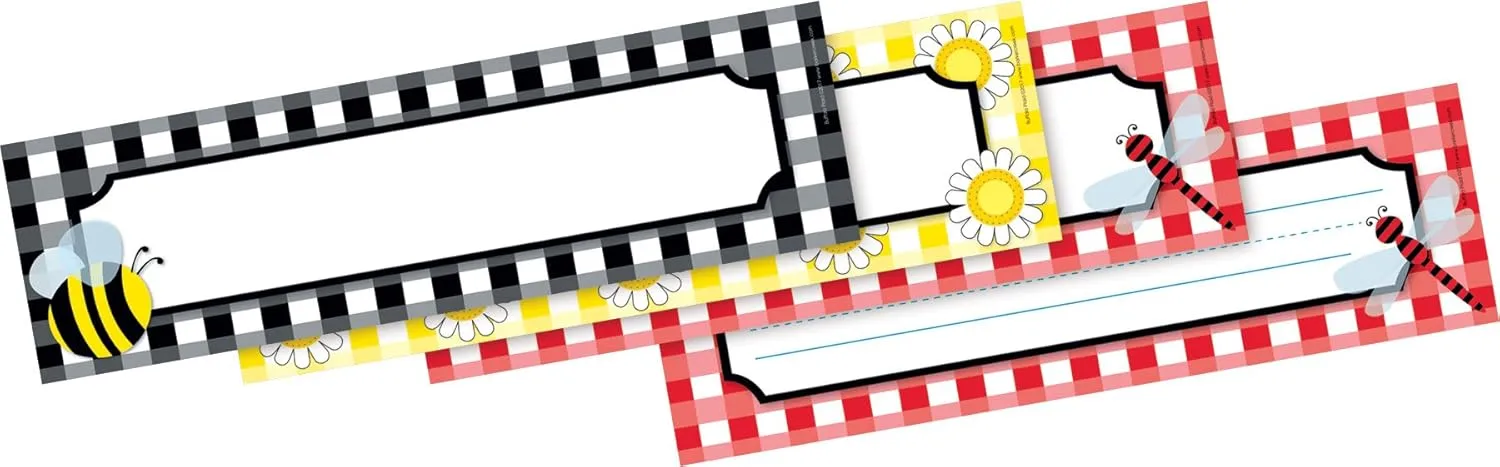Barker Creek Double-Sided Desk Nameplates & Bulletin Board Signs