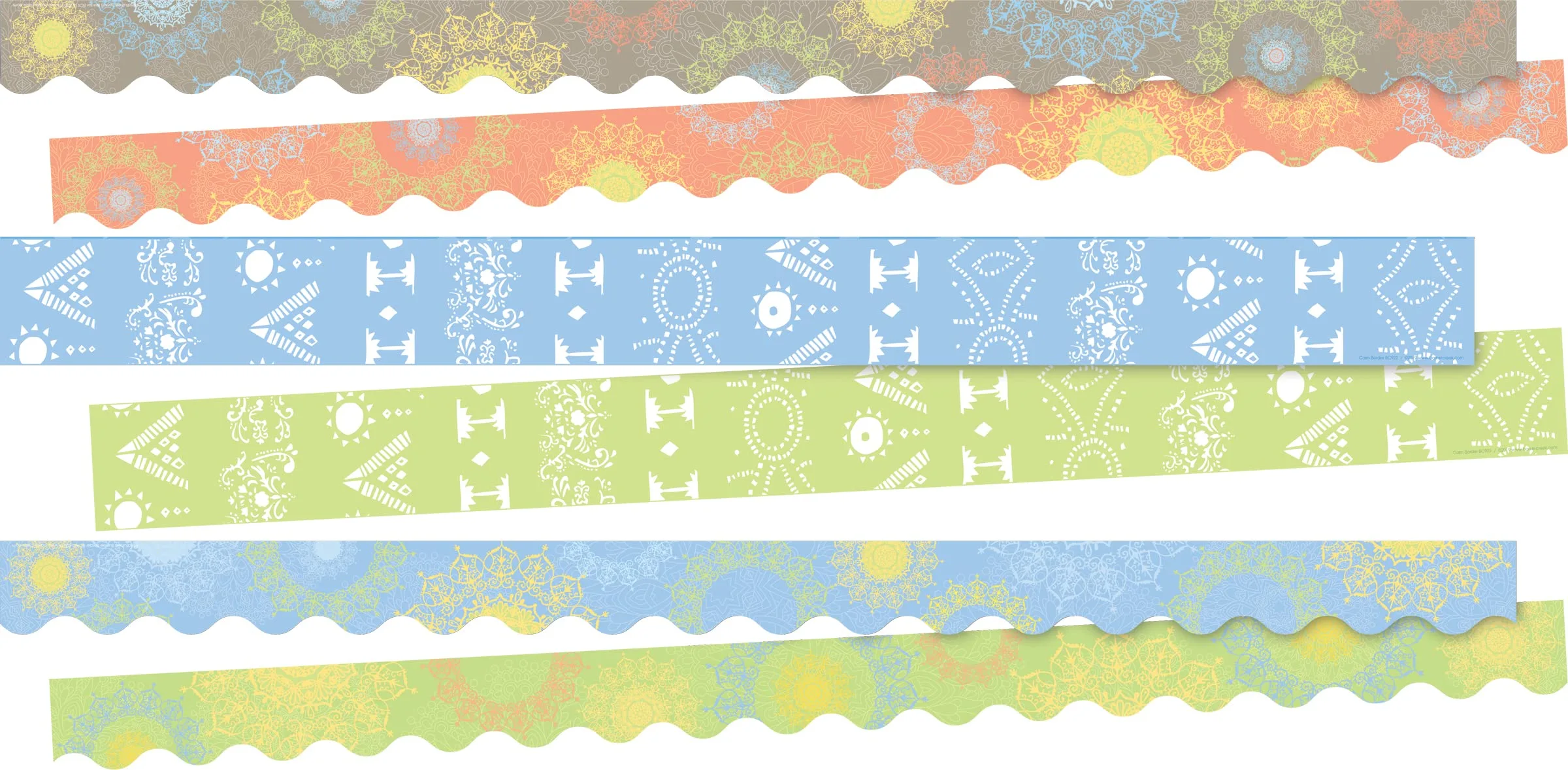 BARKER CREEK Double-Sided Trim Set of 3 Classroom Border Strips