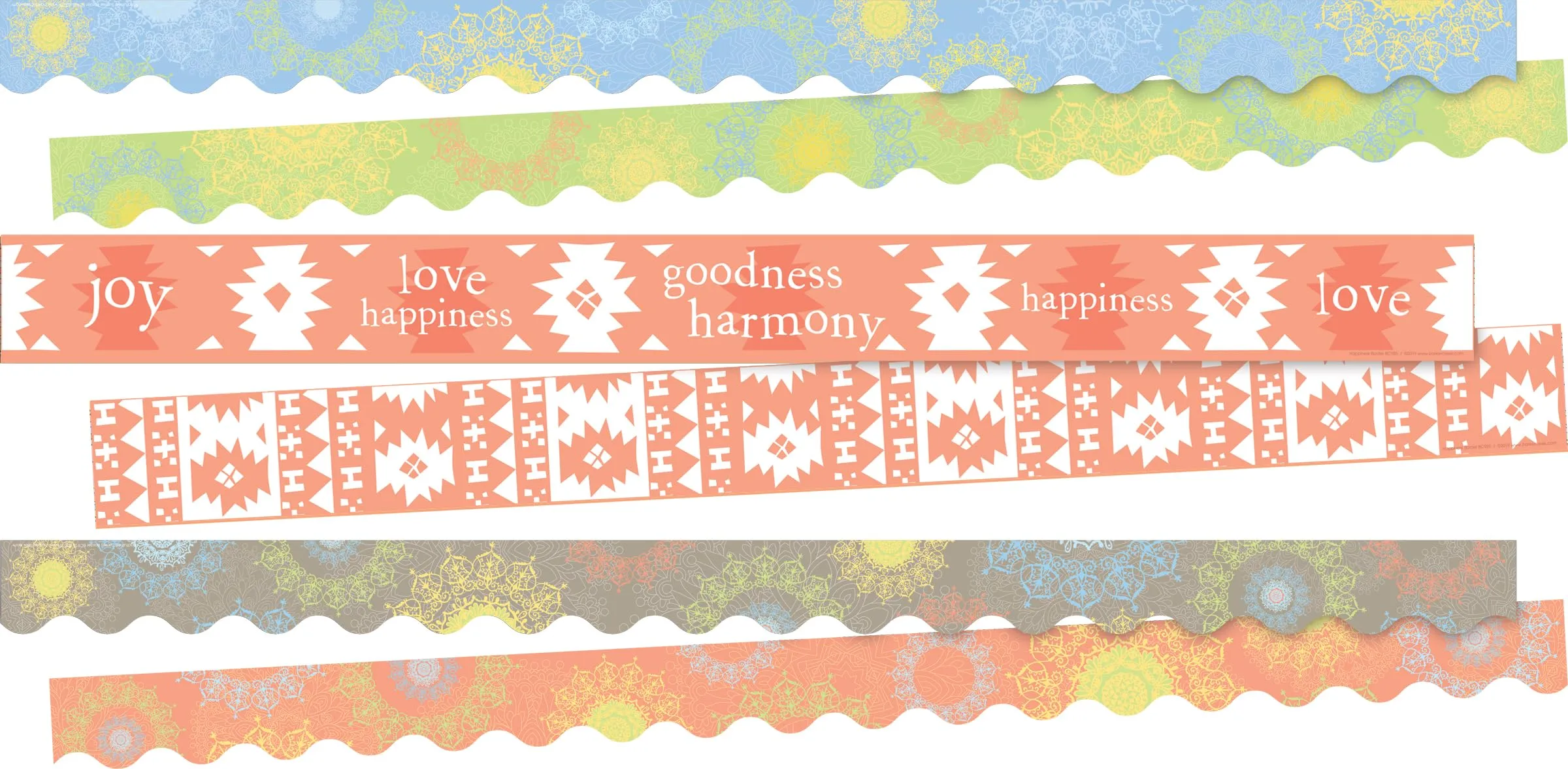 Barker Creek Double-Sided Border, Calming Sunset, School & Office Supplies, Bulletin Board Border Trim, Set of 3 Designs