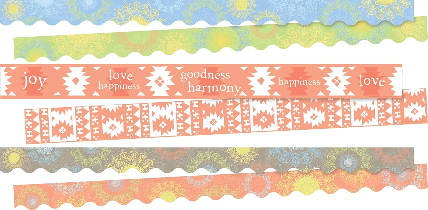 Barker Creek Double-Sided Border, Calming Sunset, School & Office Supplies, Bulletin Board Border Trim, Set of 3 Designs