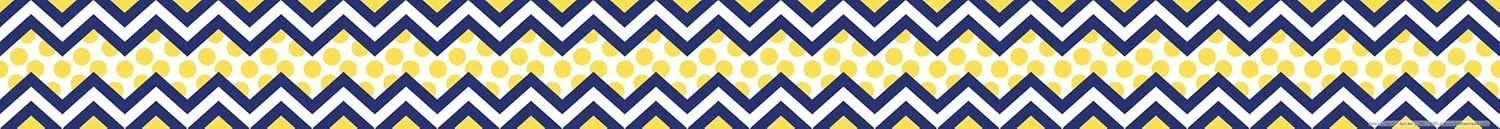 Barker Creek Double-Sided Border 2-Pack, Navy & Yellow Chevron, Decorate Galore with 70' of Border
