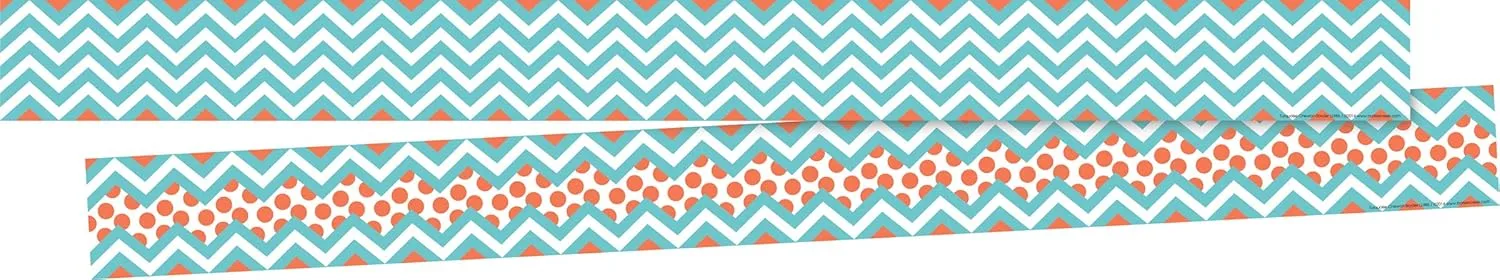 Barker Creek Double-Sided Border 6-Pack, Chevron, Multi-Design, 35' Each of 6 Colorful Sets of Double-Sided Border