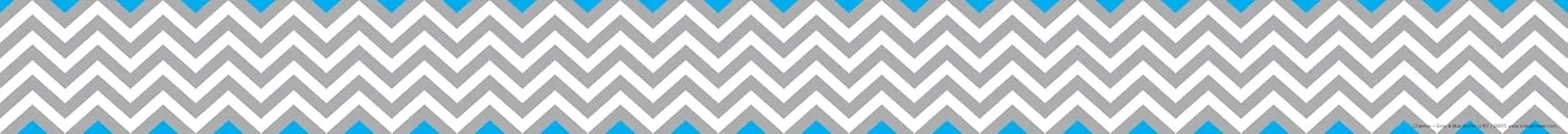 Barker Creek Double-Sided Border, Chevron Gray & Blue, for Bulletin Boards, Reception Areas, Halls, Break Rooms, Office