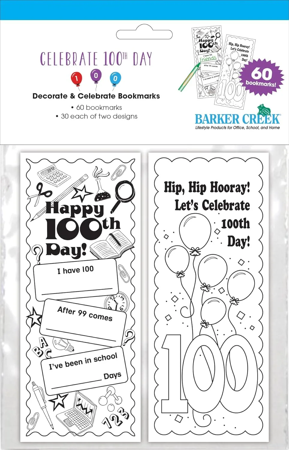 Barker Creek Bookmark Duets Color Me Adult Coloring Book Style Bookmarks