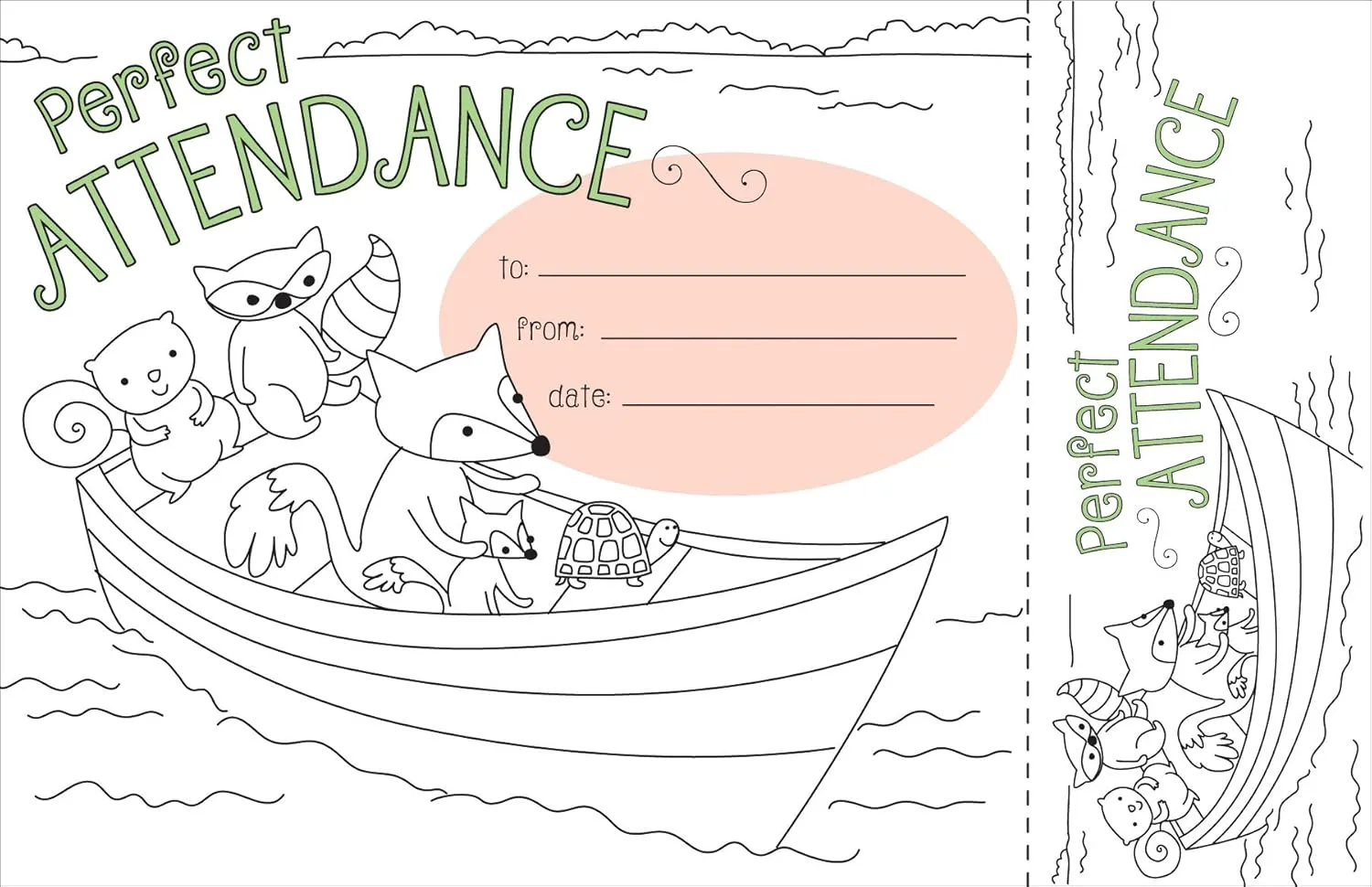 BARKER CREEK Recognition Awards and Bookmarks, Color Me Attendance, Awards are 6-3/8" x 5-1/2"