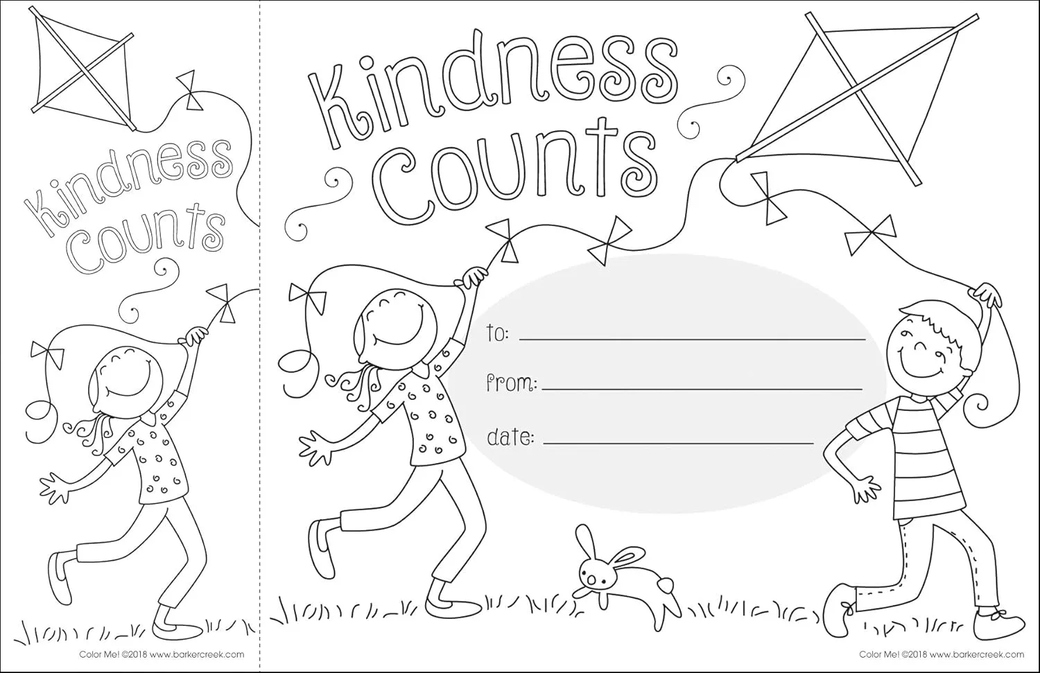BARKER CREEK Recognition Awards and Bookmarks, Color Me Kindness Counts