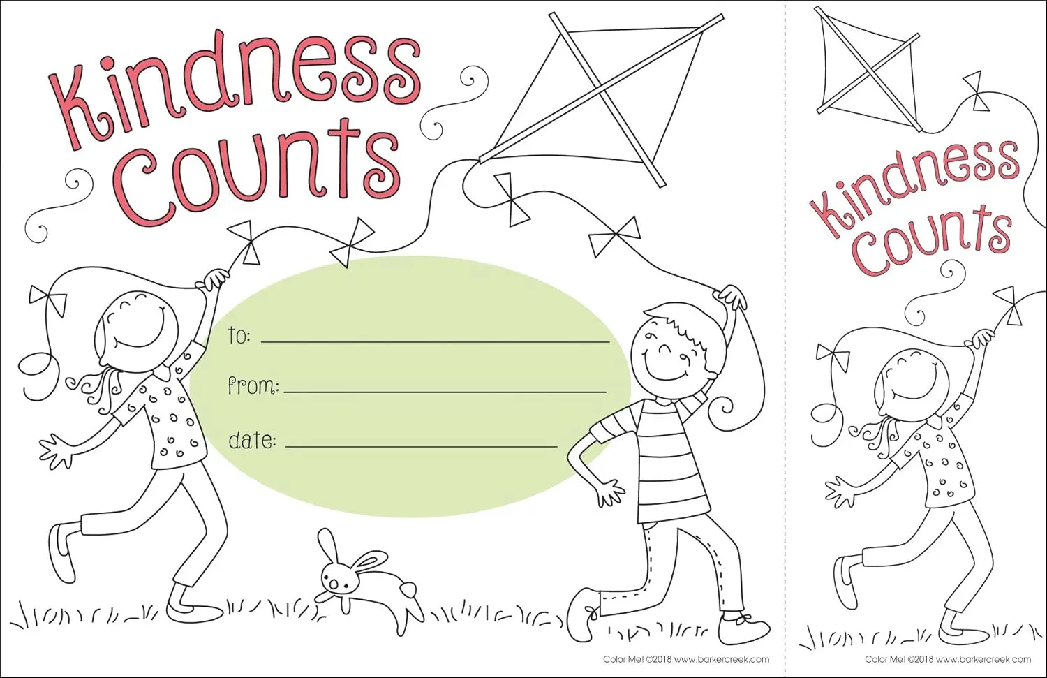 BARKER CREEK Recognition Awards and Bookmarks, Color Me Kindness Counts