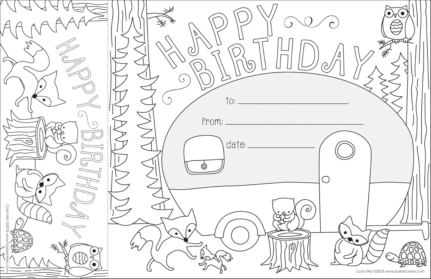 BARKER CREEK Recognition Awards and Bookmarks, Color Me Happy Birthday, 30 Awards that measure 6-3/8" x 5-1/2"