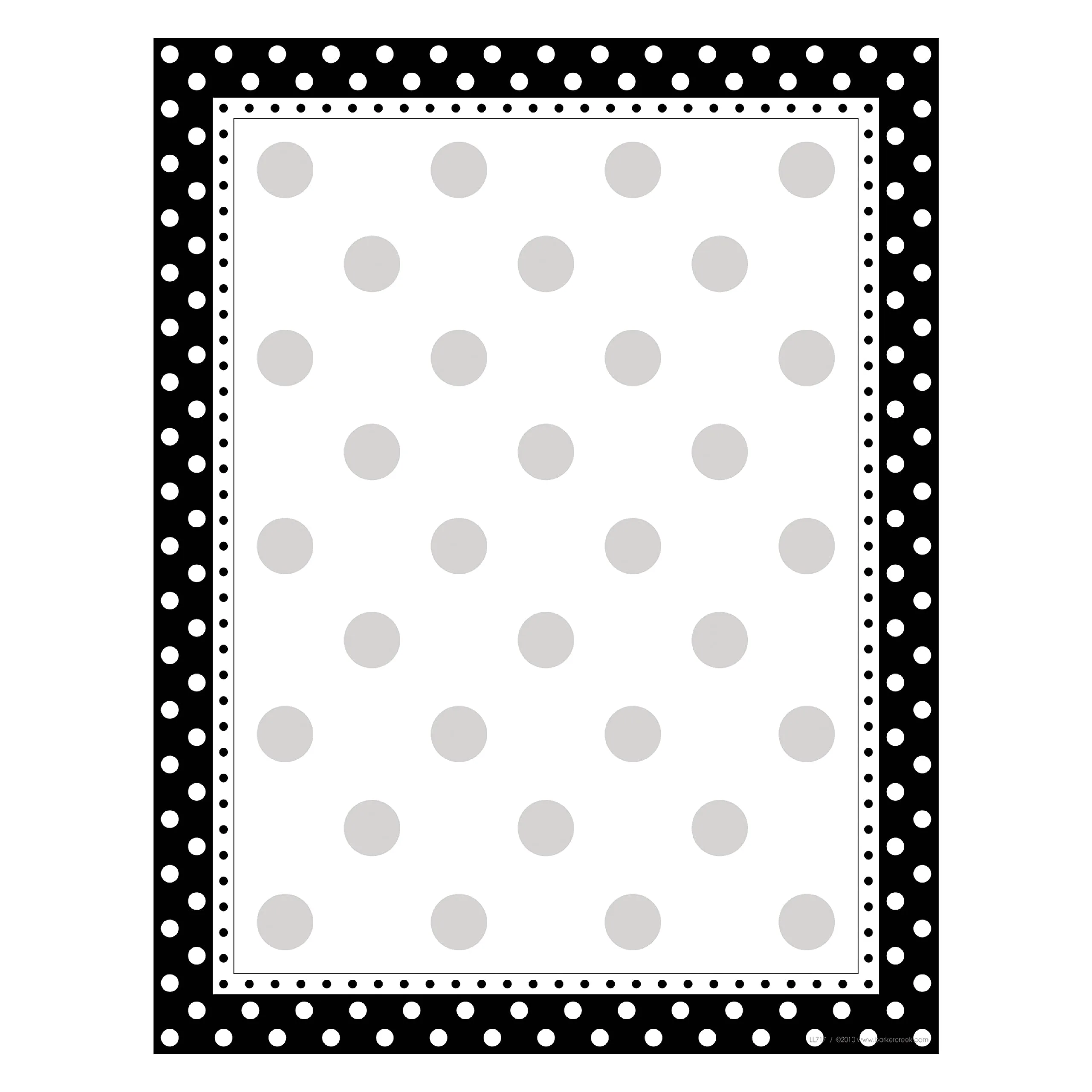 Barker Creek Designer Computer Paper, Black And White Dots, 8.5” x 11”, Decorative Printer Paper, Stationery