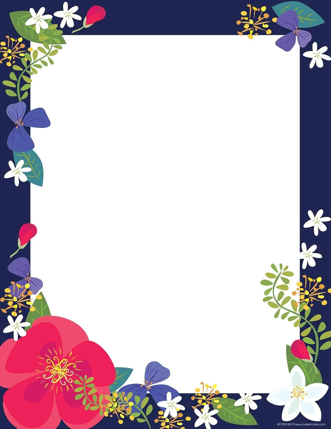 BARKER CREEK Designer Computer Paper 100 Sheet Set, Petals & Prickles, Multi-Design, 50 Sheets Each of 2 Designs