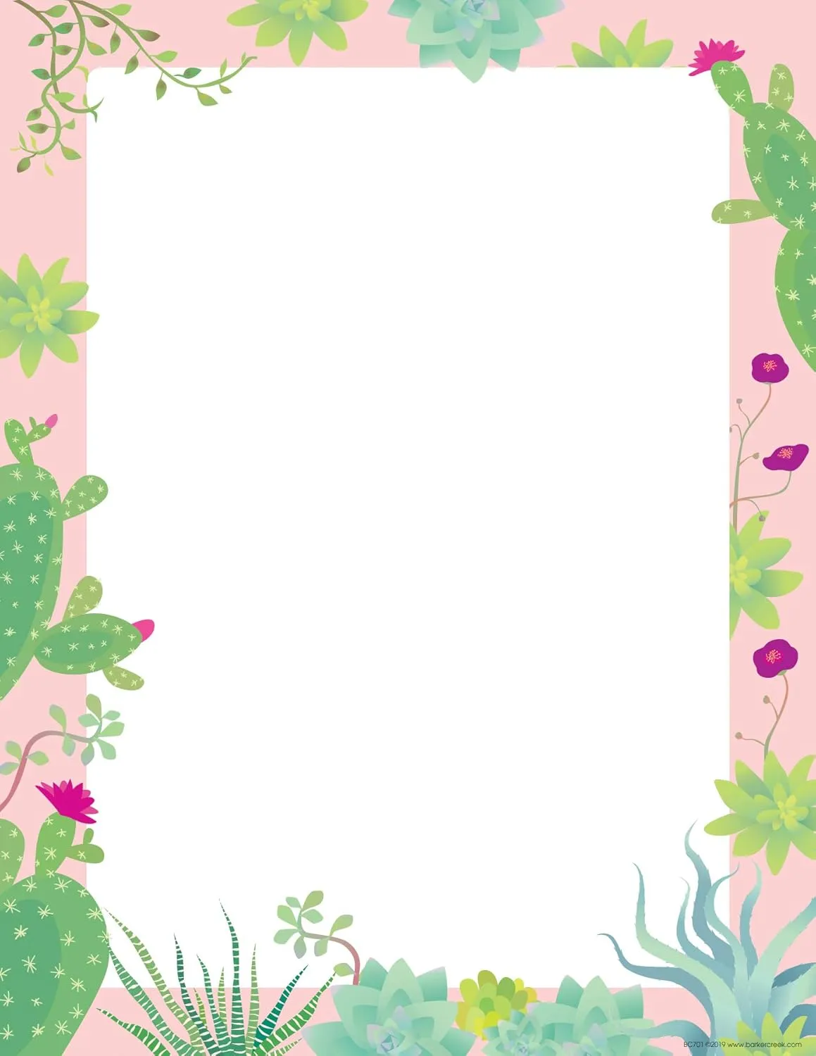 BARKER CREEK Designer Computer Paper 100 Sheet Set, Petals & Prickles, Multi-Design, 50 Sheets Each of 2 Designs