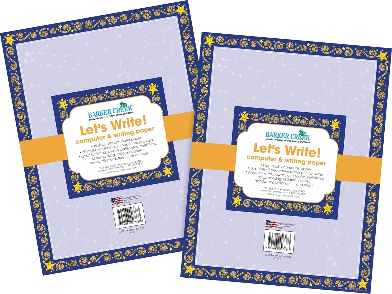 BARKER CREEK Designer Decorative Computer Paper, Letter 8.5 x 11, 100 Sheets