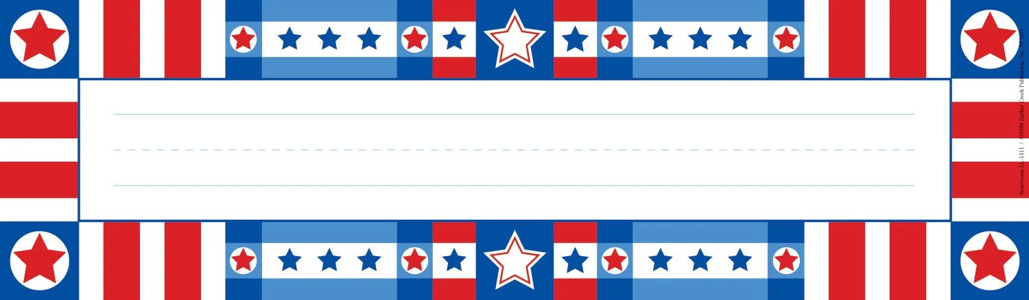 Barker Creek Colorful Desk Nameplates & Bulletin Board Signs, USA, Multi-Purpose Desk Nameplates, Bulletin Board Signs