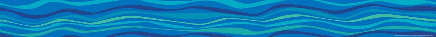 Barker Creek Double-Sided Border, Sea & Sky Whales, Trim Out Bulletin Boards and Create Colorful Displays with 70' of