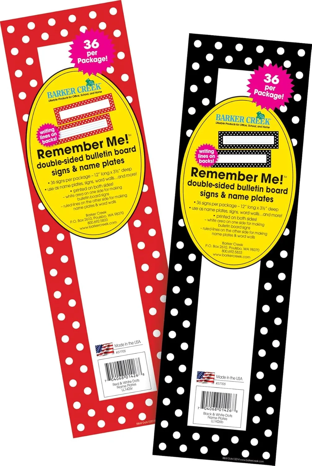 Barker Creek Double-Sided Desk Nameplates & Bulletin Board Signs