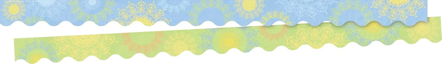 Barker Creek Double-Sided Scalloped Edge Border, Mindfulness Sunrise, Trim Out Bulletin Boards and Create Colorful Displays