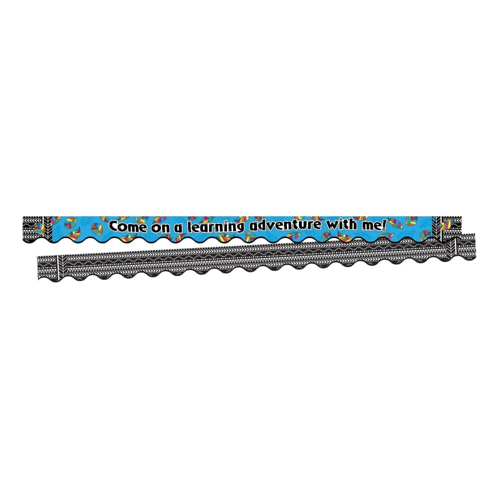 Barker Creek Double-Sided Scalloped Edge Border 2-Pack, A Learning Adventure