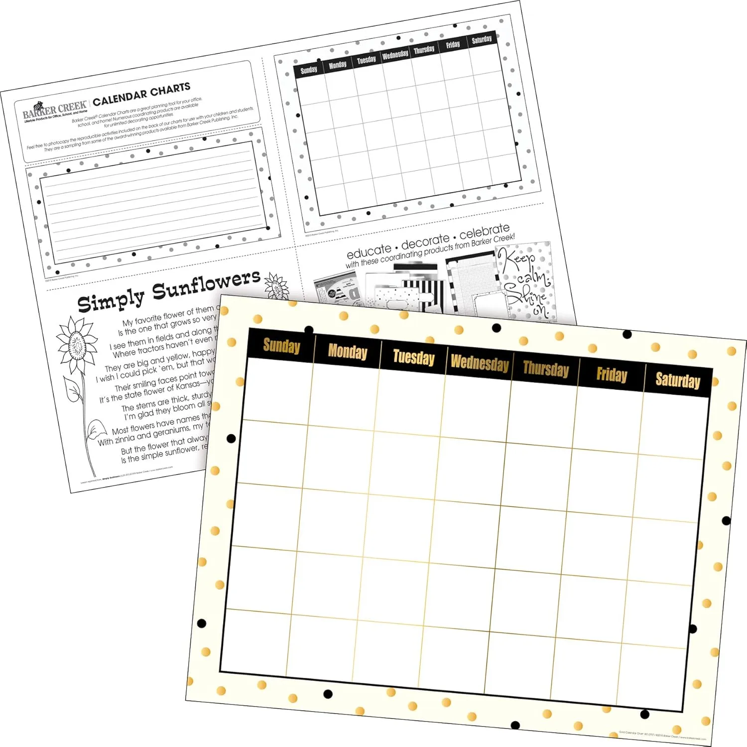 Barker Creek Calendar and Incentive Chart Set