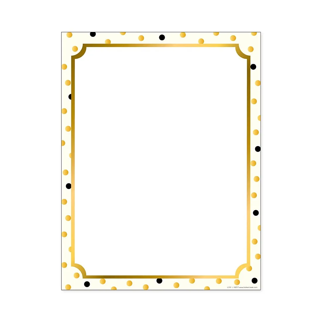 Barker Creek Designer Computer Paper, Gold, 8.5” x 11”, Decorative Printer Paper, Stationery, 50 Sheets per Pkg, Home
