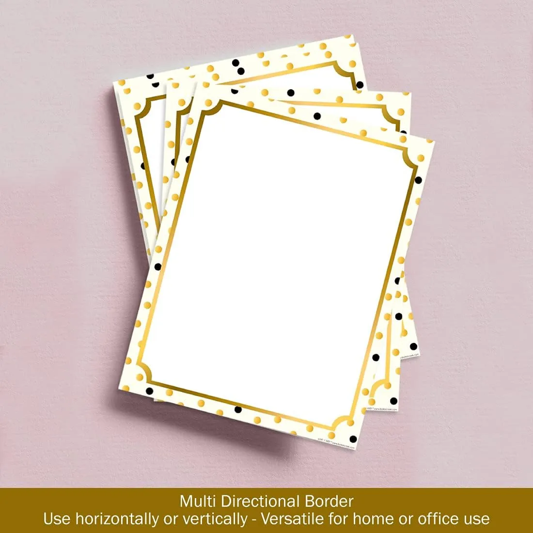 Barker Creek Designer Computer Paper, Gold, 8.5” x 11”, Decorative Printer Paper, Stationery, 50 Sheets per Pkg, Home