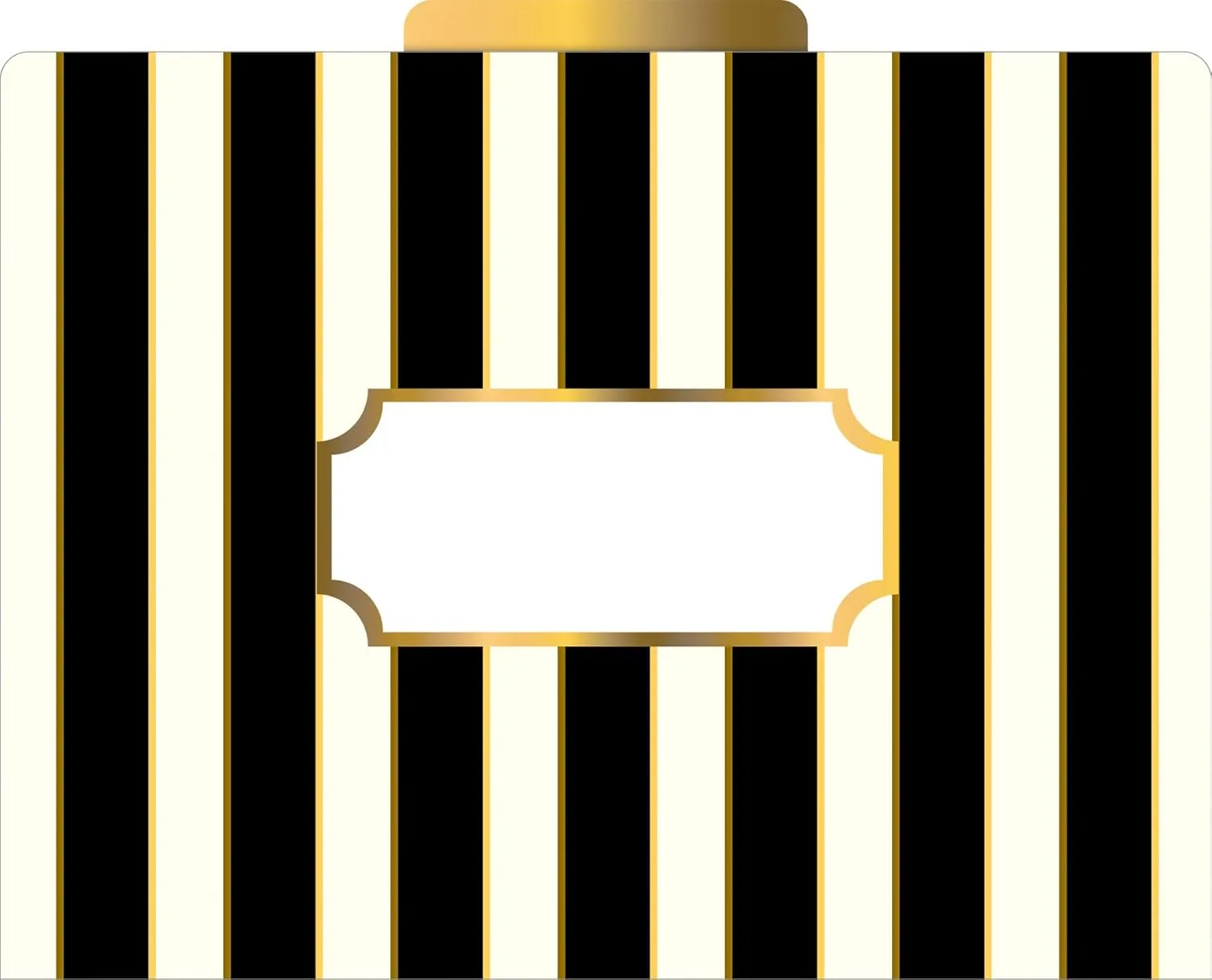 BARKER CREEK Designer File Folders Set of 24, Gold, Multi-Design Set with Gold Designs on Outside