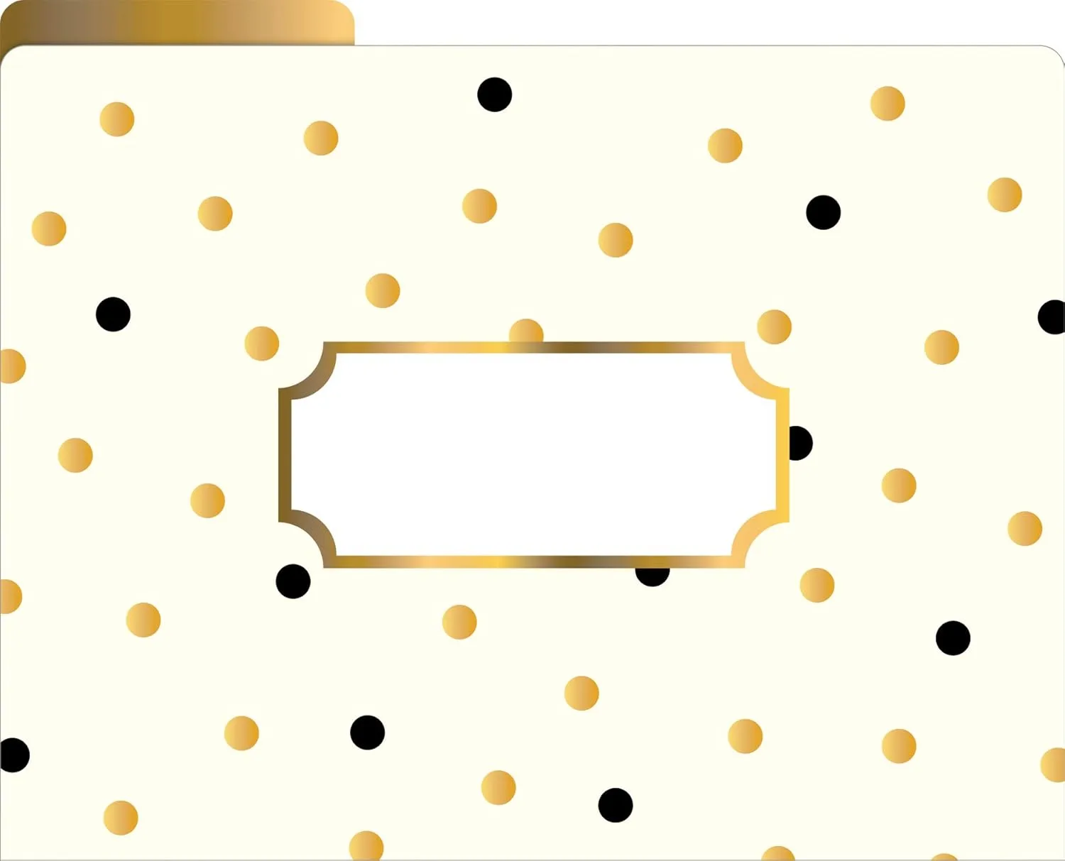 BARKER CREEK Designer File Folders Set of 24, Gold, Multi-Design Set with Gold Designs on Outside