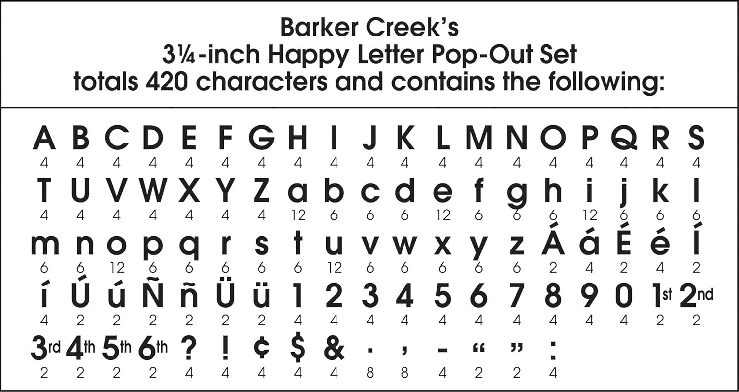 BARKER CREEK Happy Letter Pop-Outs