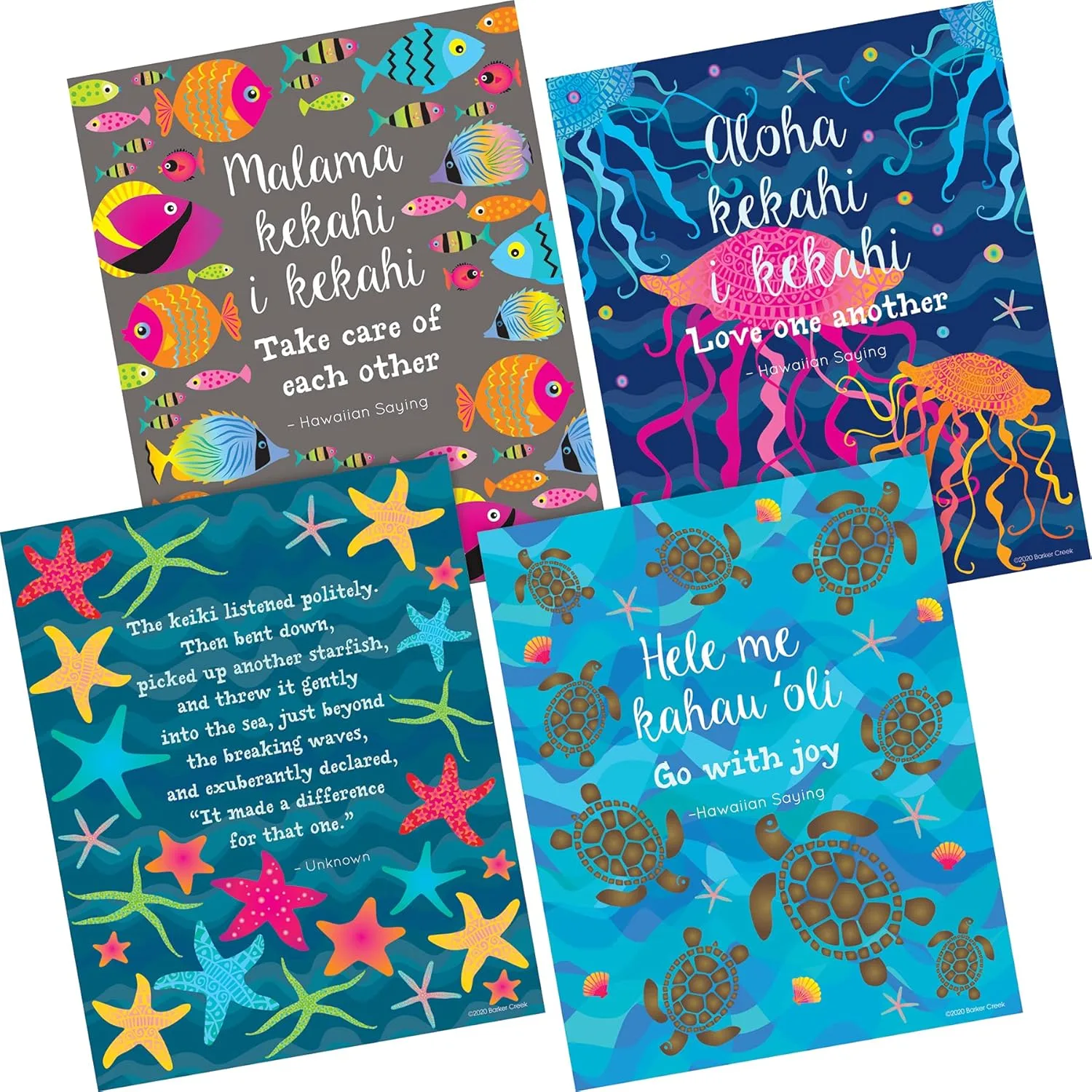 Barker Creek Art Prints Set of 8, Set of Inspirational Art Prints with a Motivational Theme from Barker Creek's Kai Ola