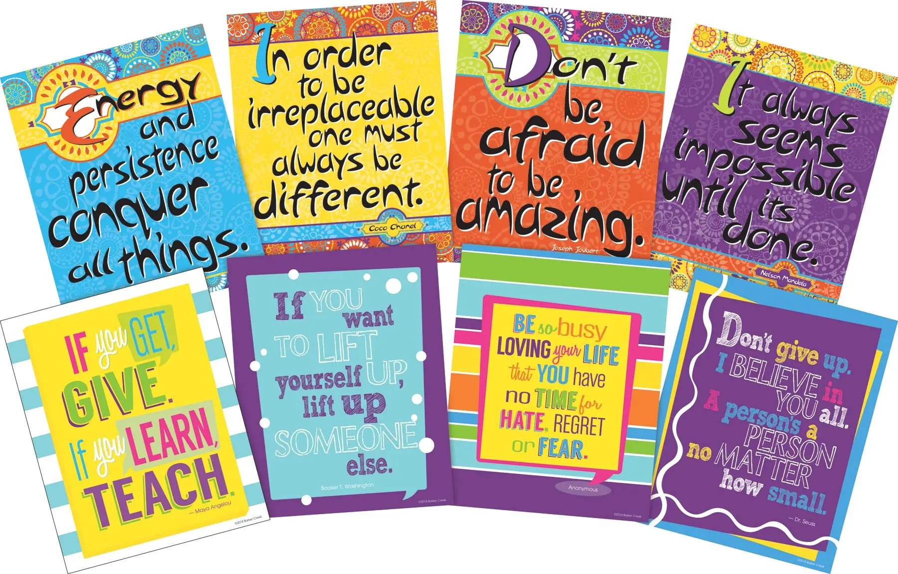 Barker Creek Art Prints Set of 8, I Belive in You, Inspirational Art Prints with a Motivational Theme, 8" x 10"