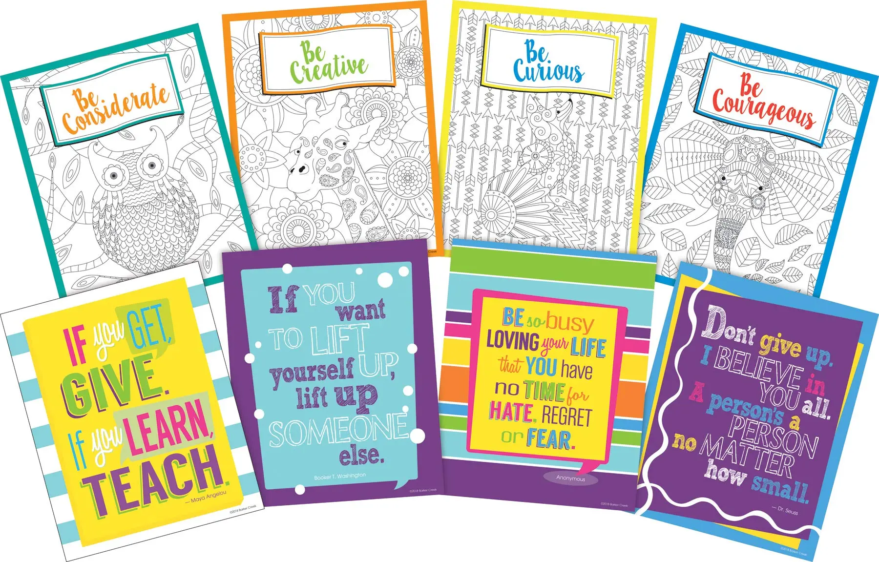 Barker Creek Art Prints Set of 8, Be All You Can Be, Inspirational Art Prints with a Motivational Theme, 8" x 10"