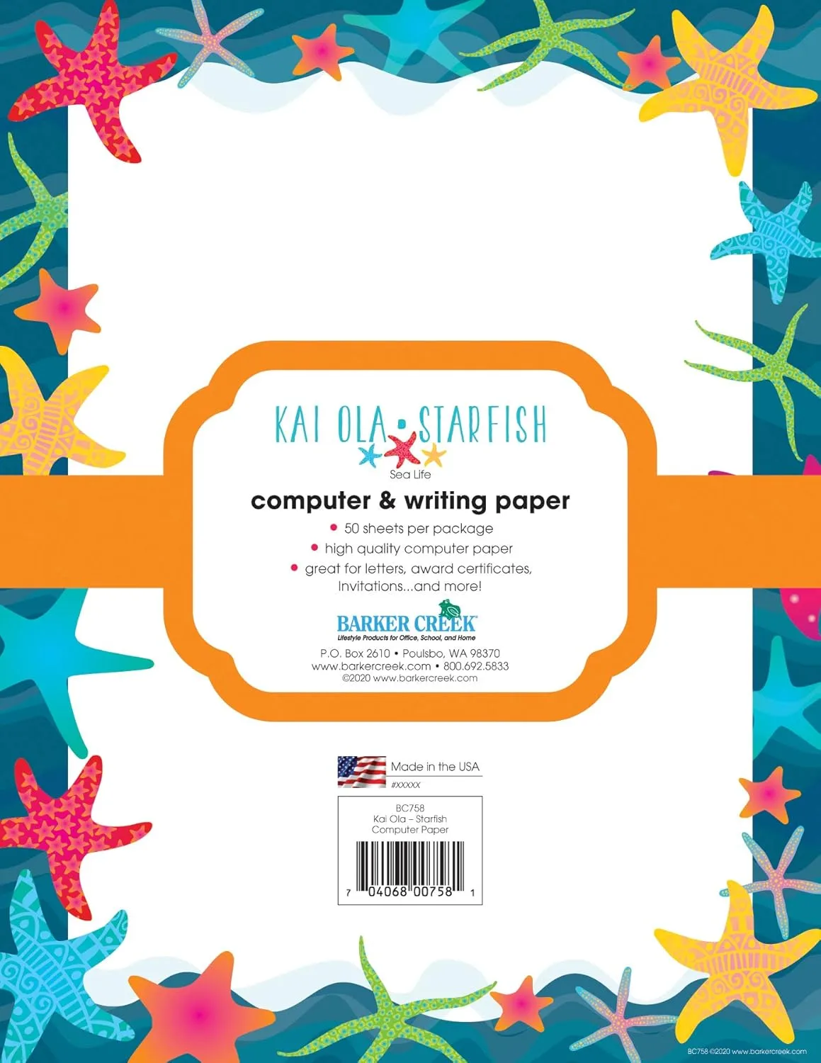 BARKER CREEK Kai Ola Designer Computer Paper, Decorative Printer Paper, 8.5 x 11