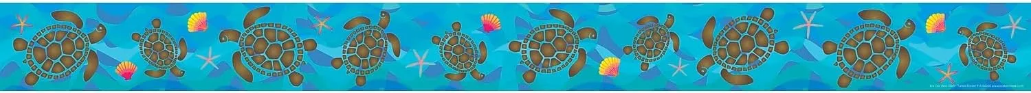 BARKER CREEK Double-Sided Border, Kai Ola Sea Turtles, for Bulletin Boards, Reception Areas, Halls, Break Rooms, Office