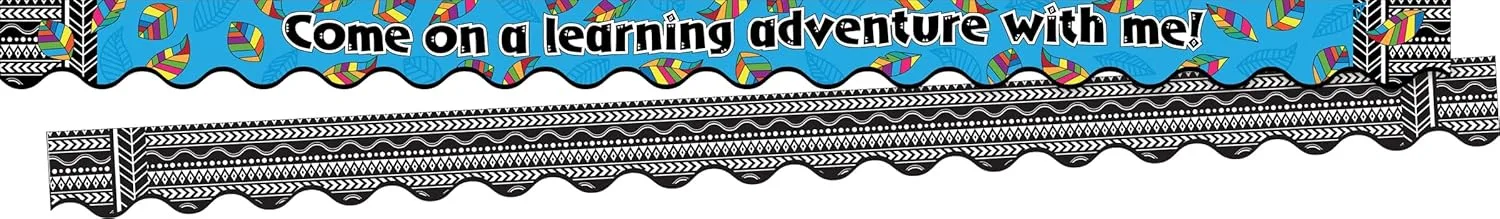 Barker Creek Double-Sided Scalloped Edge Border, Learning Adventure, Trim Out Bulletin Boards and Create Colorful Displays