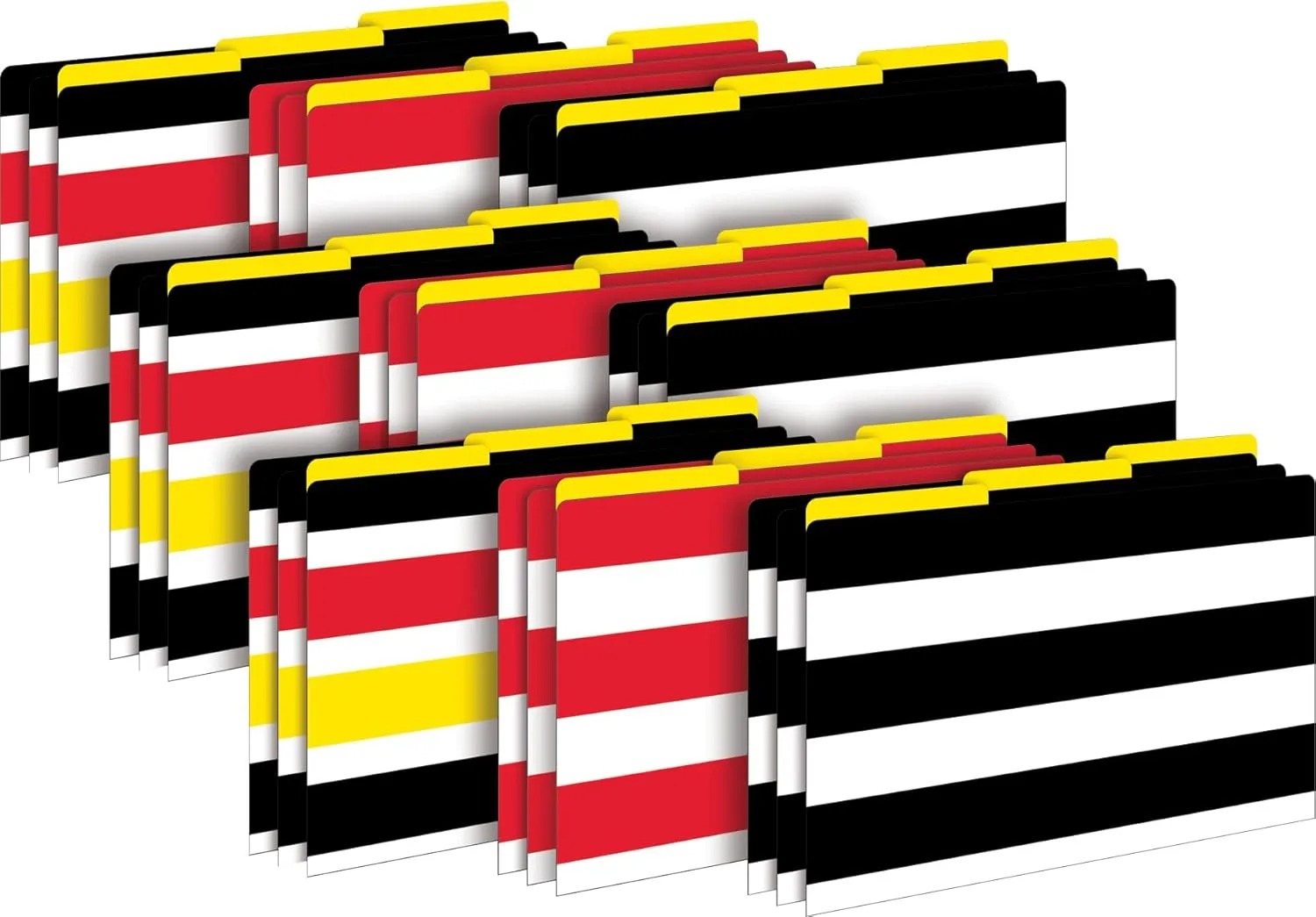 Barker Creek Legal Size Designer File Folders, Wide Stripes, Multicolor