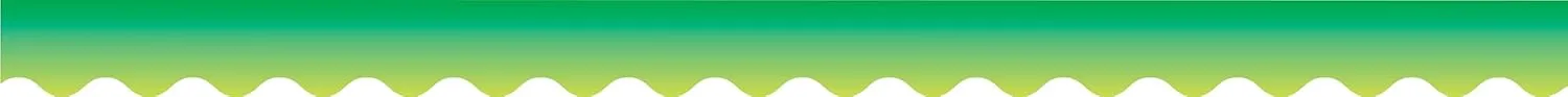 BARKER CREEK Double-Sided Scalloped Border, Lime Tie-Dye and Ombré, for Bulletin Boards, Reception Areas, Halls, Break Rooms