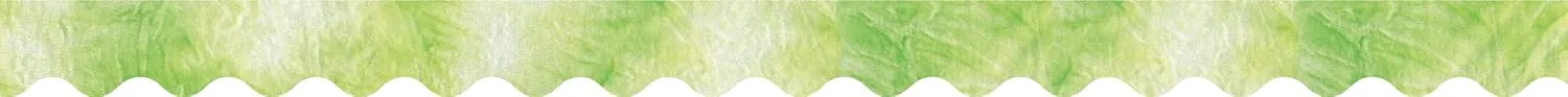 BARKER CREEK Double-Sided Scalloped Border, Lime Tie-Dye and Ombré, for Bulletin Boards, Reception Areas, Halls, Break Rooms