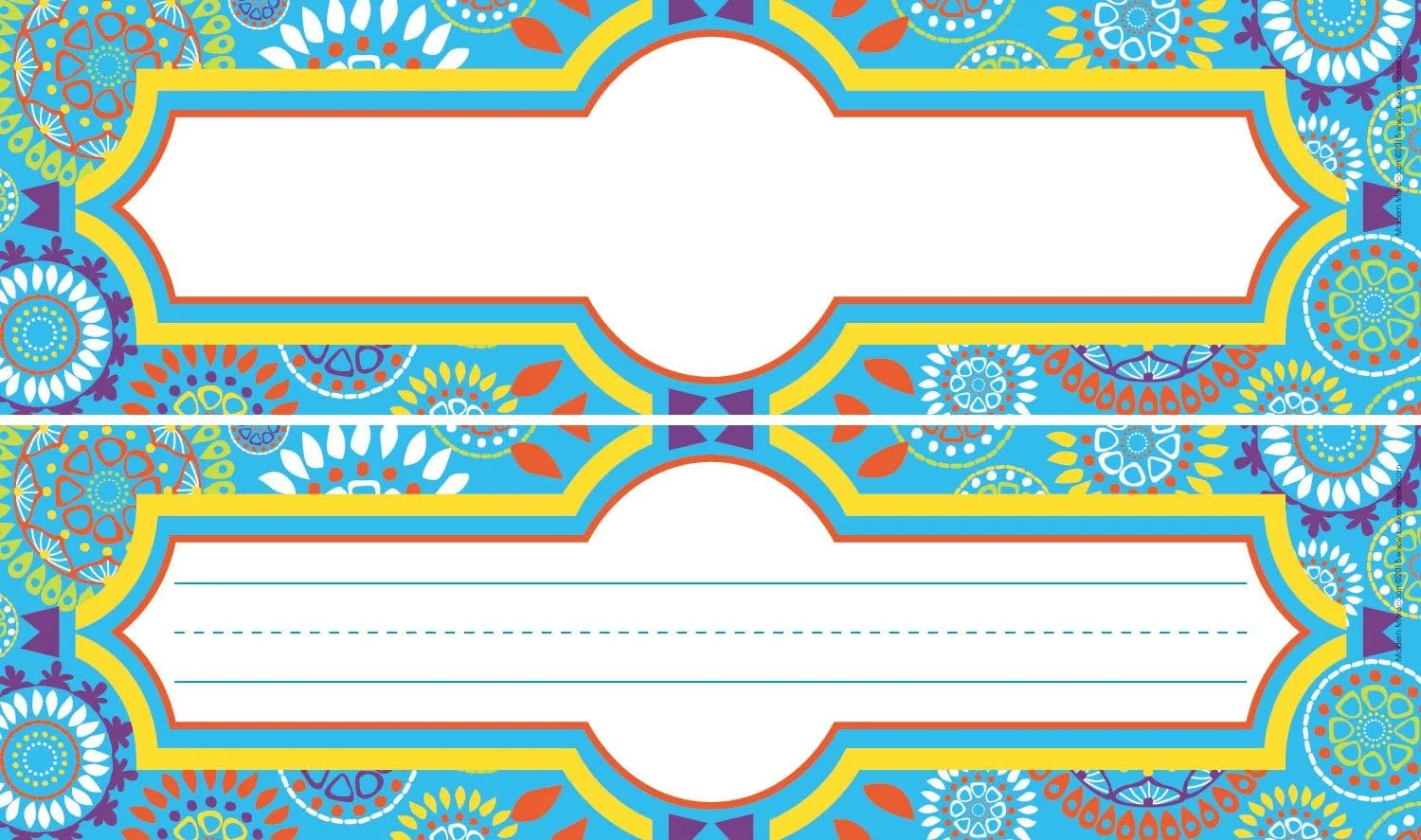Barker Creek Double-Sided Desk Nameplates & Bulletin Board Signs, Moroccan, Multi-Purpose Desk Nameplates