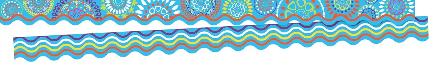 Barker Creek Double-Sided Scalloped Edge Border 2-Pack, Moroccan, Trim Out Bulletin Boards and Create Colorful Displays