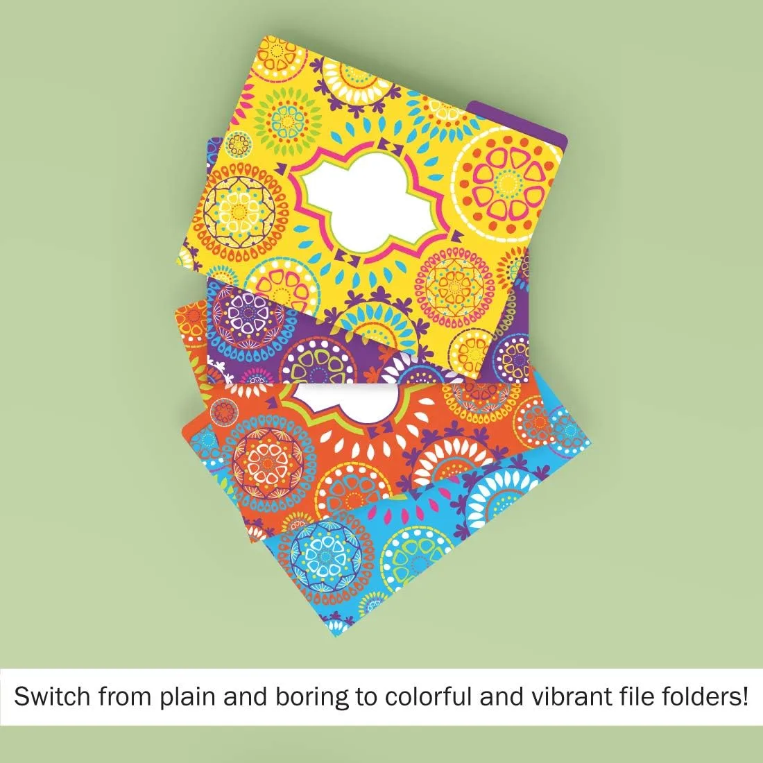 Barker Creek File Folders, Moroccan Design, Letter Size, Set of 12 12pt Cardstock