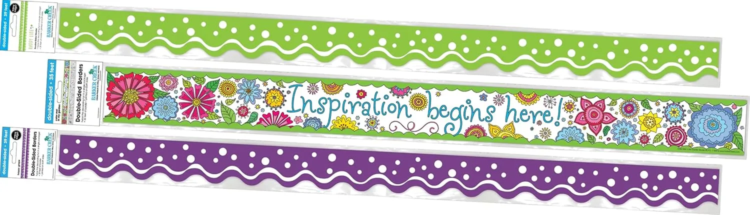 Barker Creek Double-Sided Border, Scalloped & Straight Edge, Motivational
