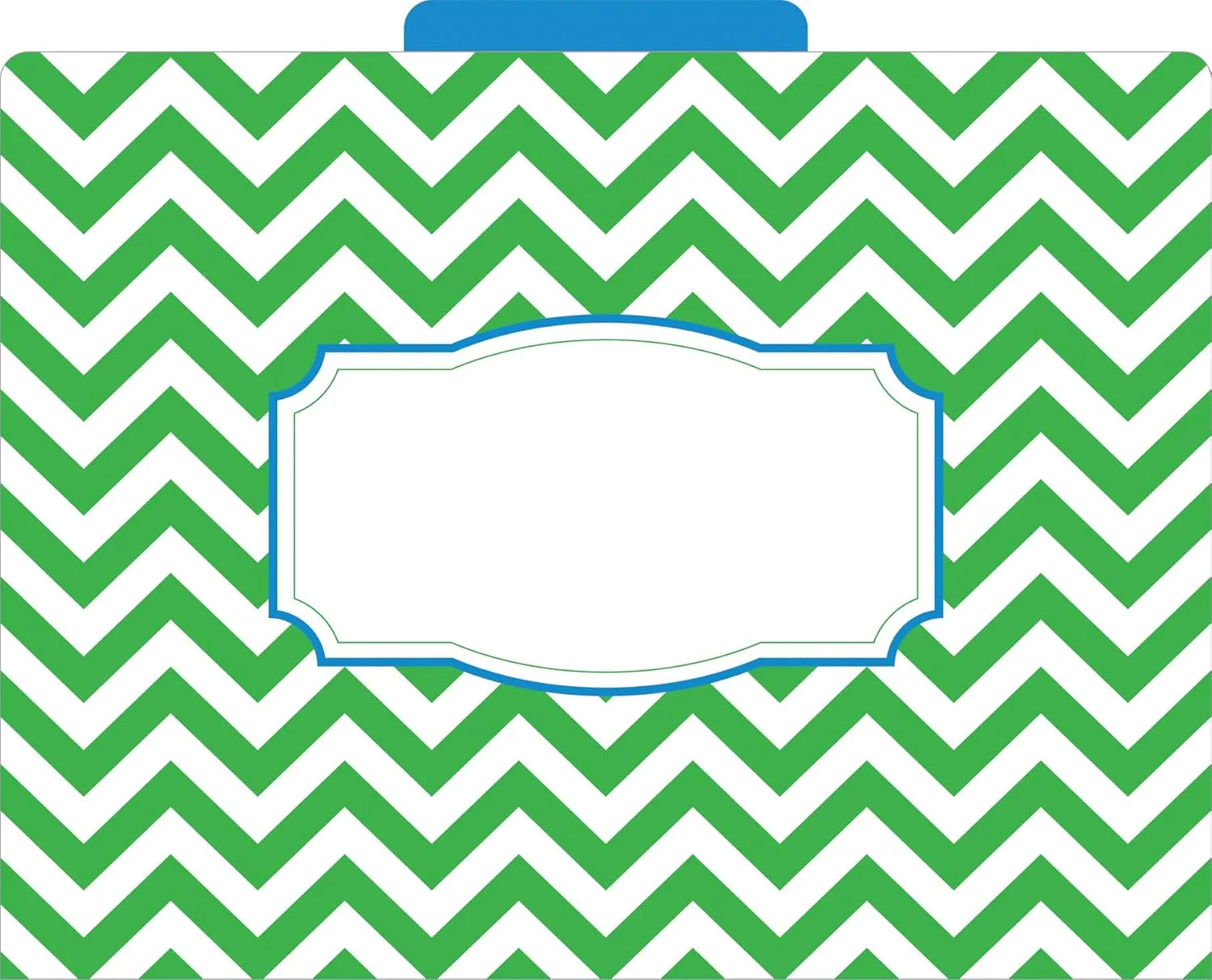 BARKER CREEK Designer File Folders, Nautical Chevron, Multicolor Chevrons on Outside, Bright Colors on Inside, Letter Size
