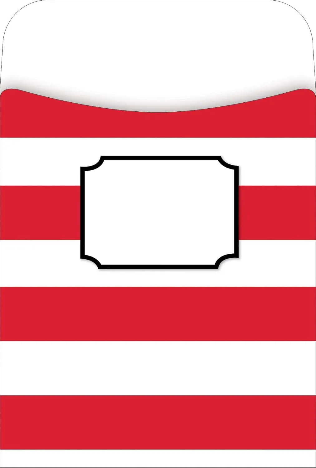 BARKER CREEK Peel & Stick Library Pockets, Wide Stripes, 3 Designs, Great for Holding Library, Index, and Flash Cards