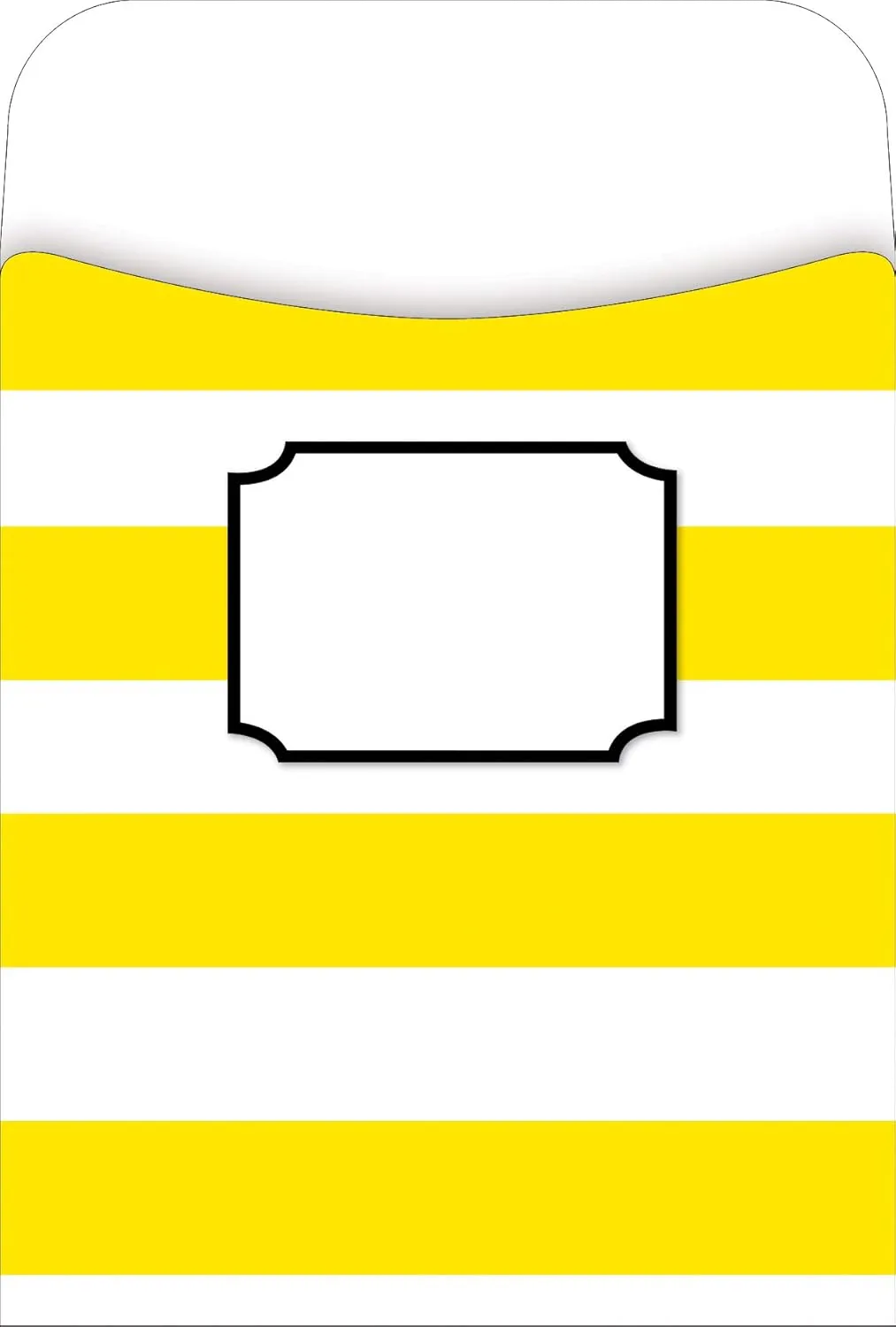 BARKER CREEK Peel & Stick Library Pockets, Wide Stripes, 3 Designs, Great for Holding Library, Index, and Flash Cards