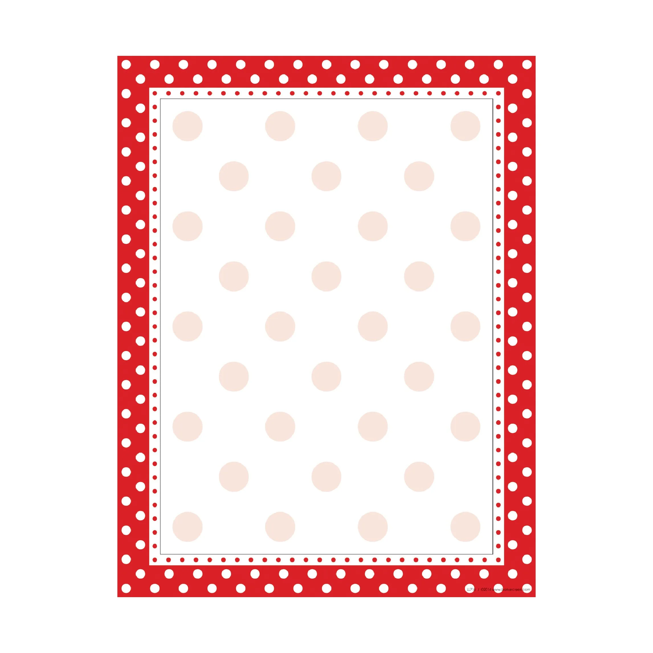 Barker Creek Red/White Dots Computer Paper, 8-1/2 x 11 Inches, 50 Sheets