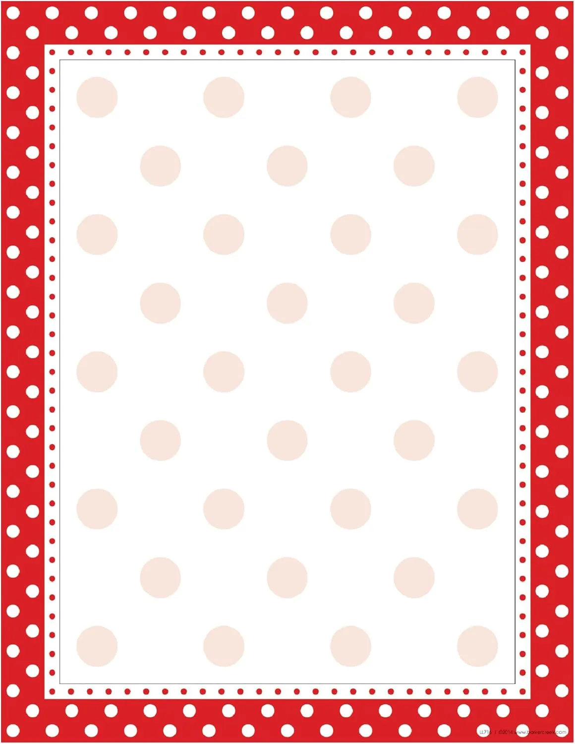 Barker Creek Red/White Dots Computer Paper, 8-1/2 x 11 Inches, 50 Sheets