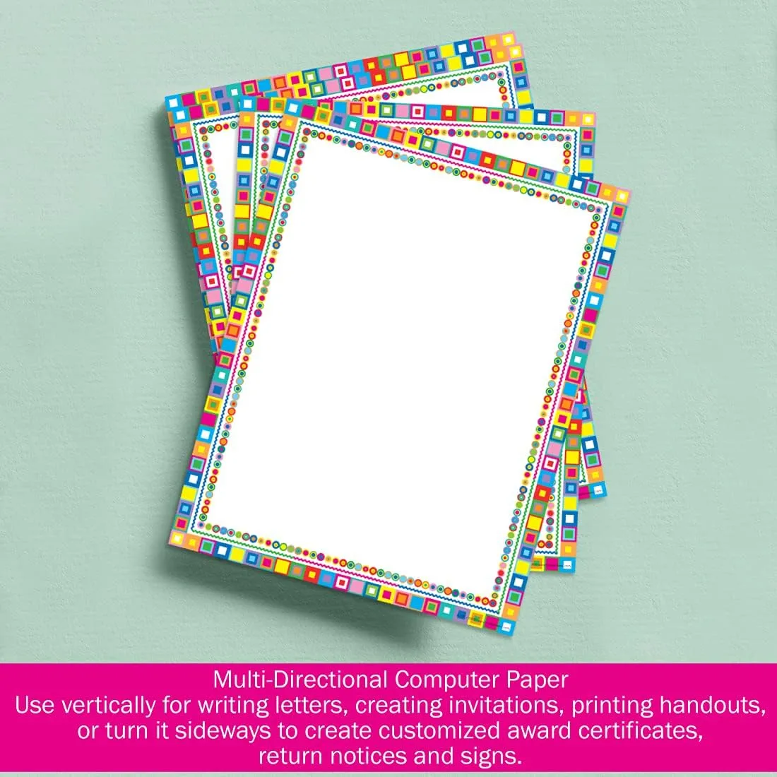 Barker Creek Retro Design Computer Paper, 8-1/2 x 11 Inches, 50 Sheets