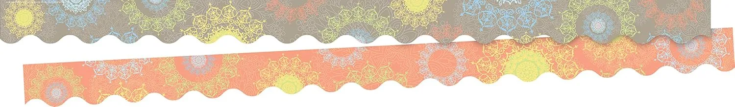Barker Creek Double-Sided Scalloped Border Set of 2, Celebrate Mindfulness, Mixed-Design, 39' Each of 2 Designs